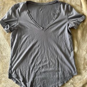 Lululemon Blueish Gray V-Neck Women's Top